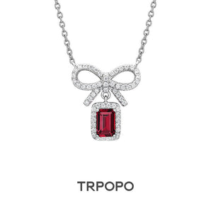 Ruby Bowknot Full - Diamond Necklace - TRPOPO