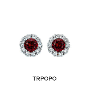 Sapphire Sunburst Stud Earrings - TRPOPO