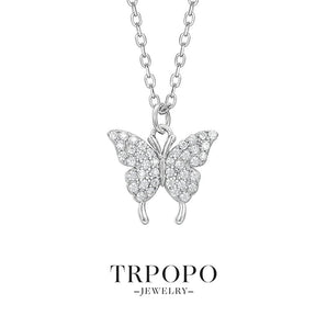 Sparkling Butterfly Pendant Necklace - TRPOPO