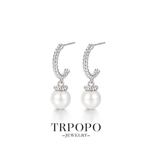 Spiral Pearl Earrings - TRPOPO