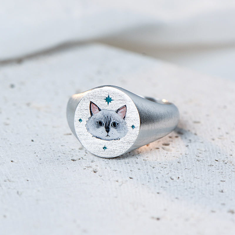 TRPOPO Pet Custom Sterling Silver Ring