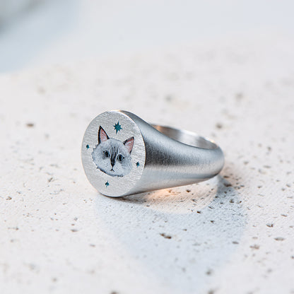 TRPOPO Pet Custom Sterling Silver Ring