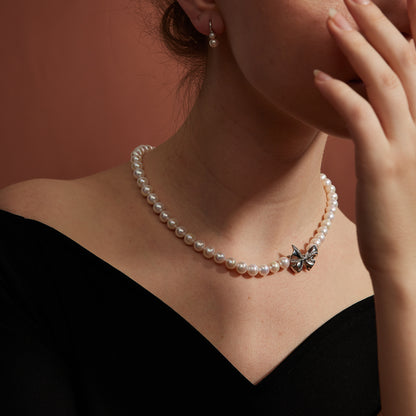 TRPOPO MS Bow Pearl Necklace