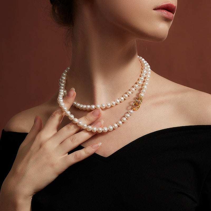 TRPOPO MS Simple Elegant Pearl Necklace