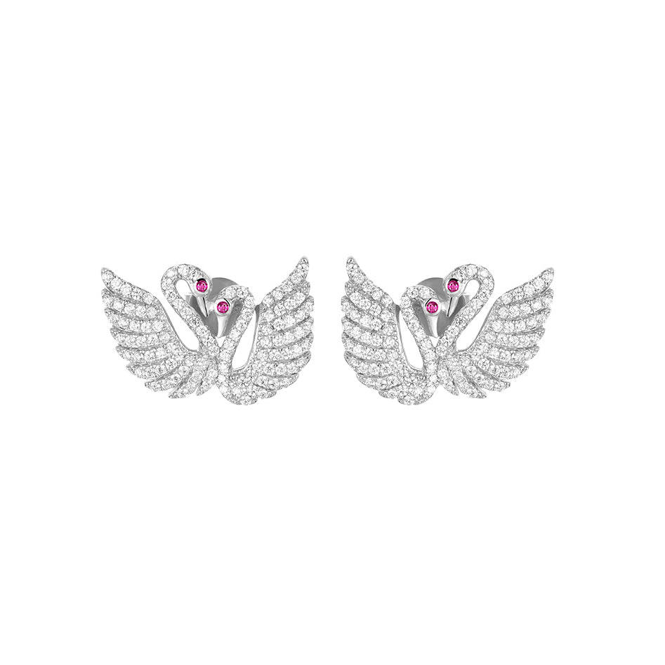 TRPOPO MS Romantic Swan Diamond Earrings