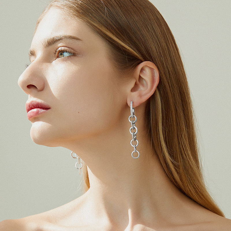 TRPOPO MS Geometric Hoop Lock Earrings