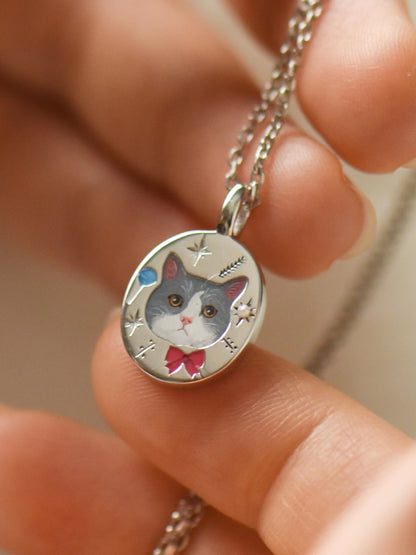 TRPOPO Tie Cat Custom Pendant Necklace