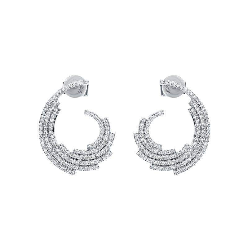 TRPOPO MS Elegant Overlapping Lines Earrings