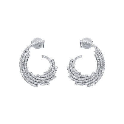 TRPOPO MS Elegant Overlapping Lines Earrings