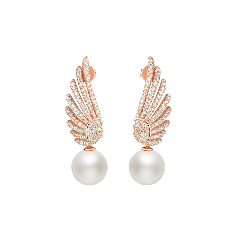 TRPOPO MS Angel Wing Pearl Earrings