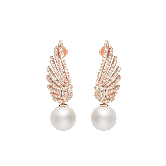 TRPOPO MS Angel Wing Pearl Earrings