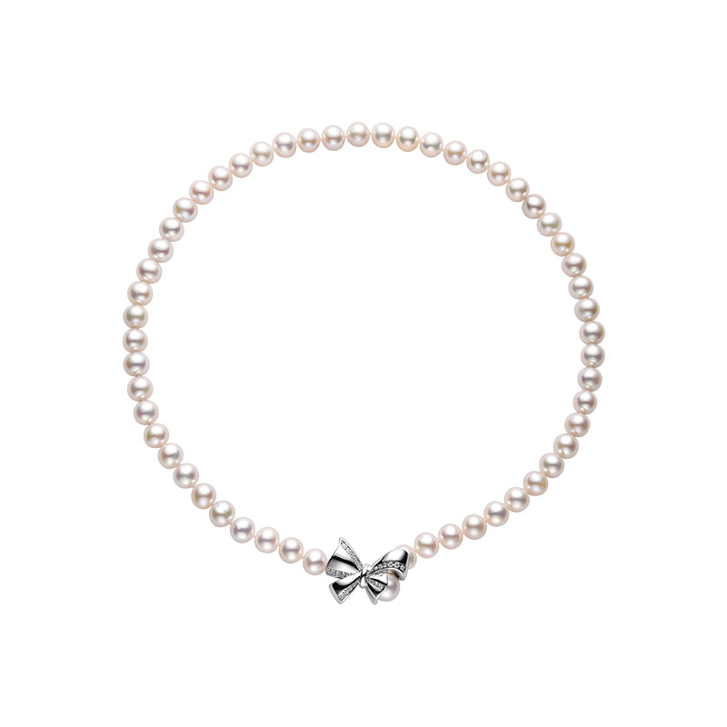 TRPOPO MS Bow Pearl Necklace