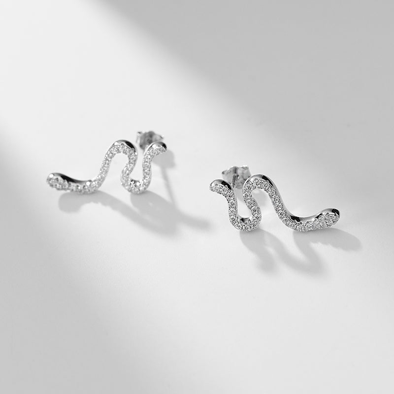 TRPOPO Classic Series-Personalized Diamond Snake Stud Earrings