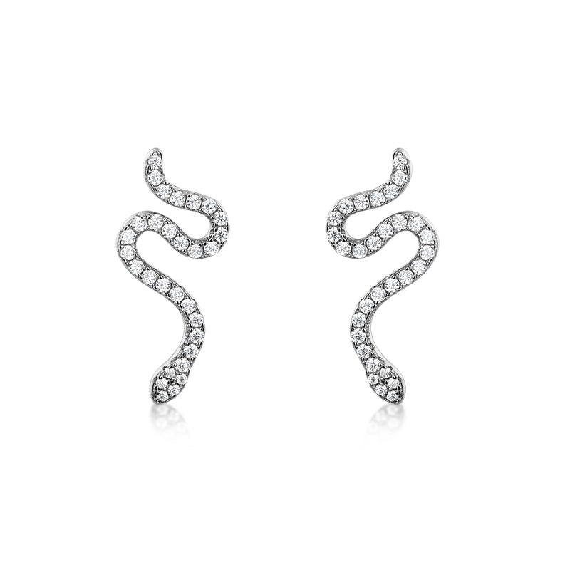 TRPOPO Classic Series-Personalized Diamond Snake Stud Earrings